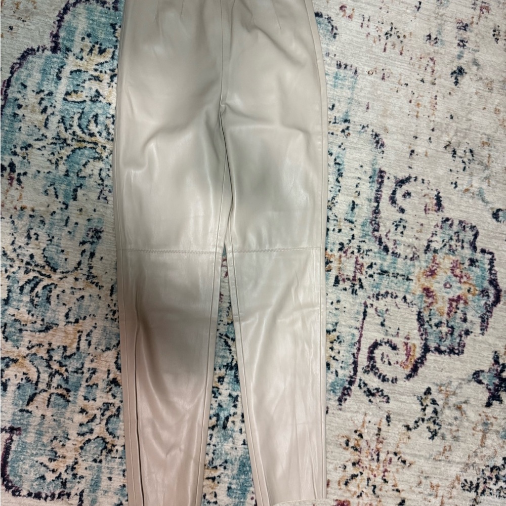Zara Beige Leather Pants